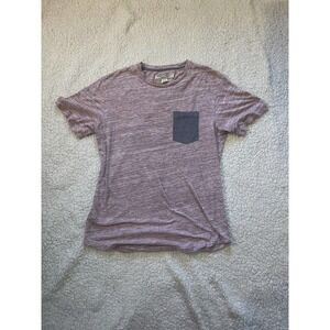 Chor Clothing Co. Shirt Mens Large Red With Grey Pocket Short Sleeve